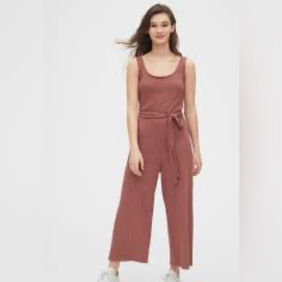 GAP Ribbed Belt-Tie Wide Leg Jumpsuit.  Size Small - Picture 1 of 8